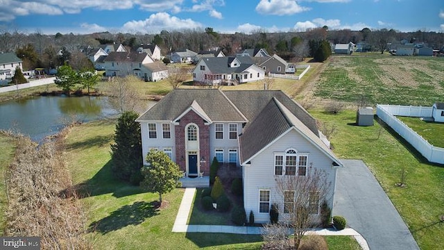 aerial view featuring a residential view