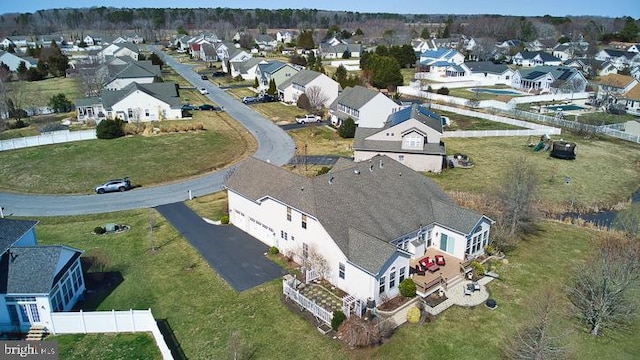 drone / aerial view featuring a residential view