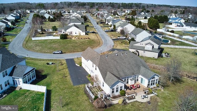 bird's eye view featuring a residential view