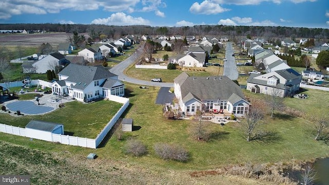 aerial view featuring a residential view