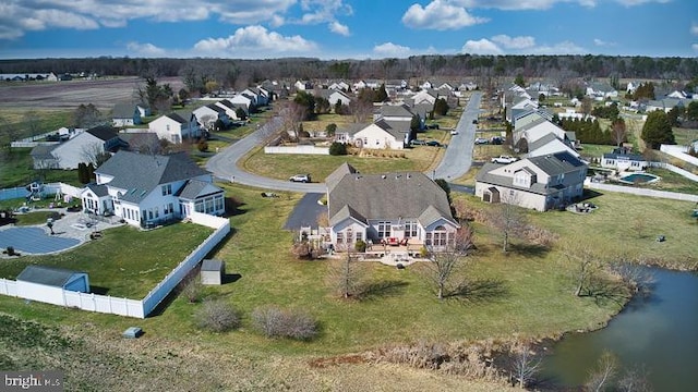 aerial view with a residential view