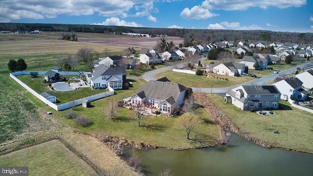 aerial view with a residential view