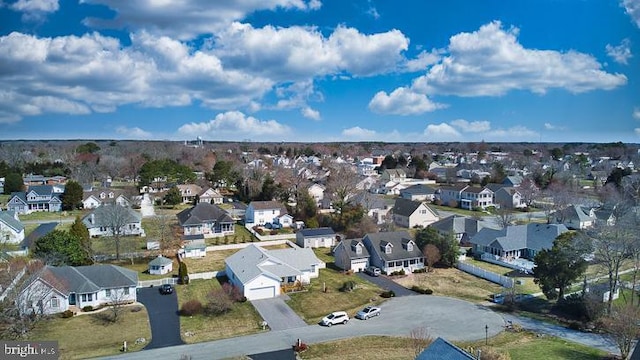 bird's eye view featuring a residential view