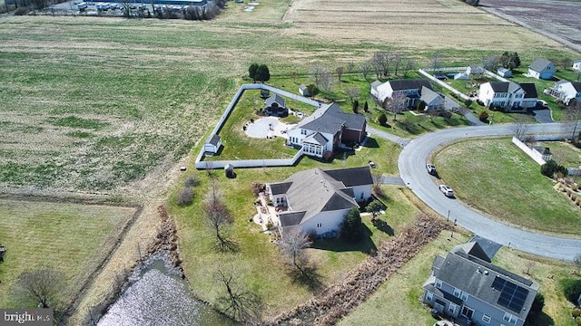 drone / aerial view with a rural view