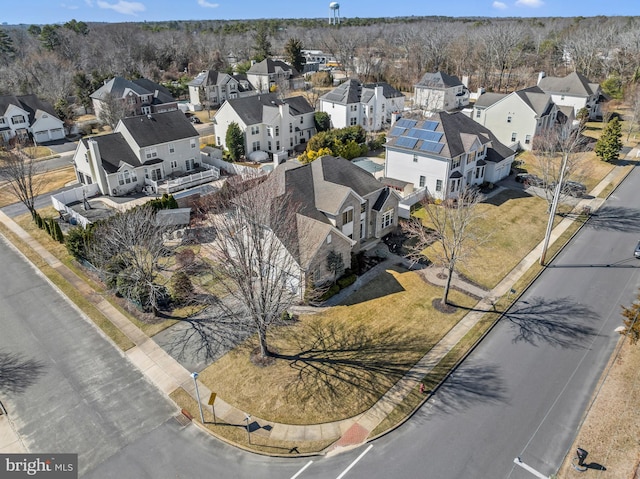 aerial view featuring a residential view