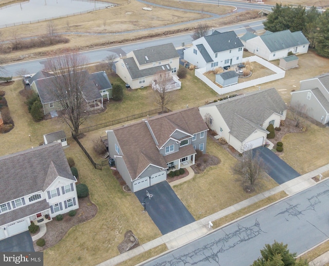 aerial view with a residential view