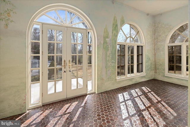 doorway featuring french doors