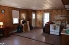 kitchen with wood walls