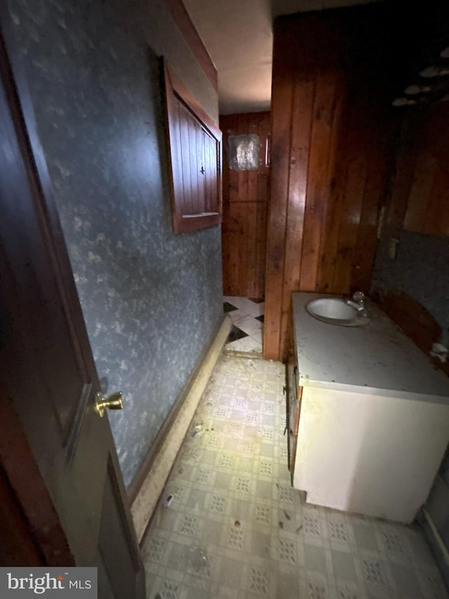 bathroom featuring tile patterned floors and vanity