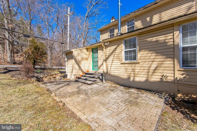 back of property with a patio and entry steps