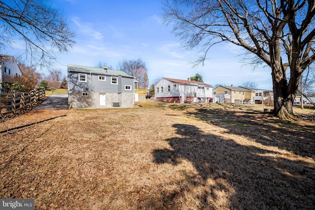 view of yard with fence