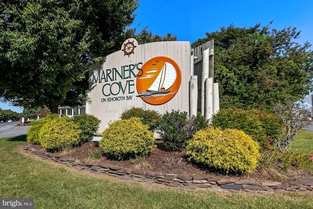 view of community sign