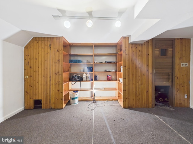 interior space featuring a ceiling fan