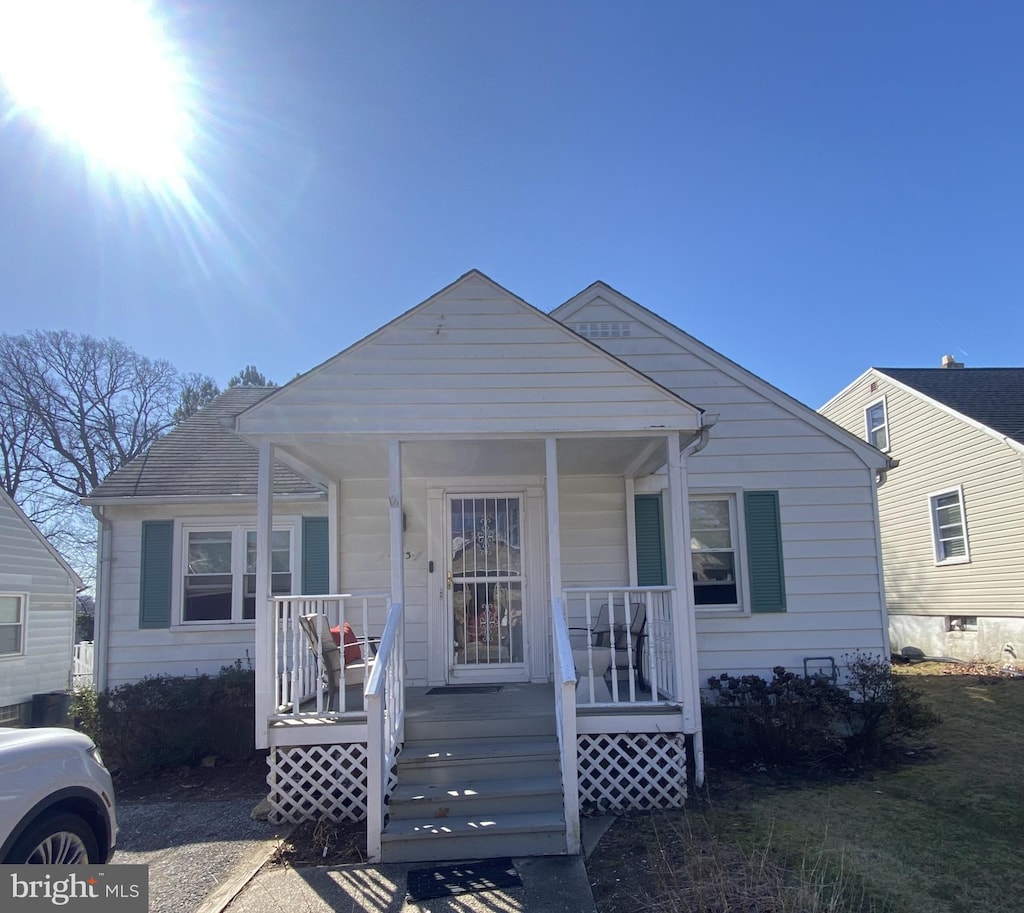 bungalow-style house featuring a porch