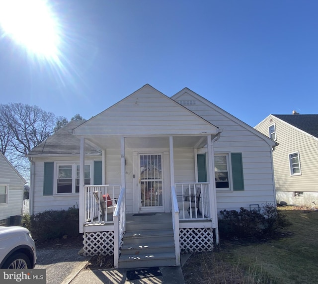 bungalow-style house featuring a porch