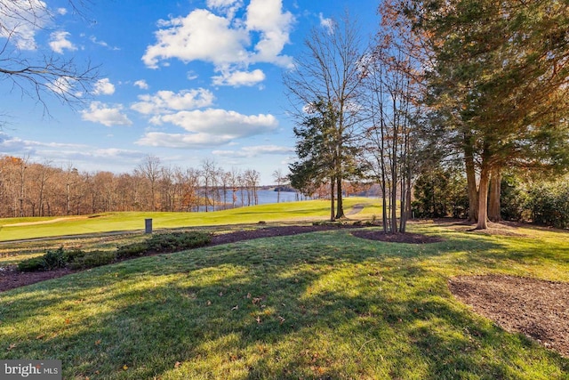 view of yard featuring a water view