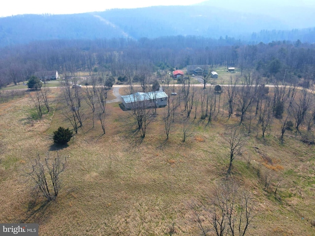 mountain view featuring a rural view and a forest view