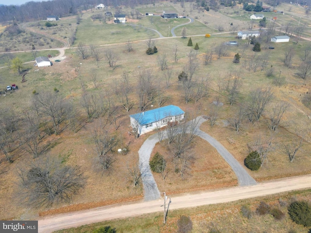 bird's eye view featuring a rural view