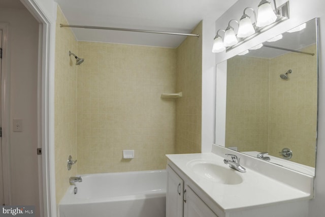 full bath featuring bathtub / shower combination and vanity