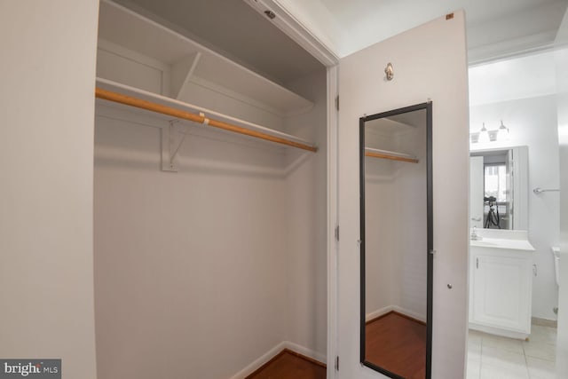 closet featuring a sink