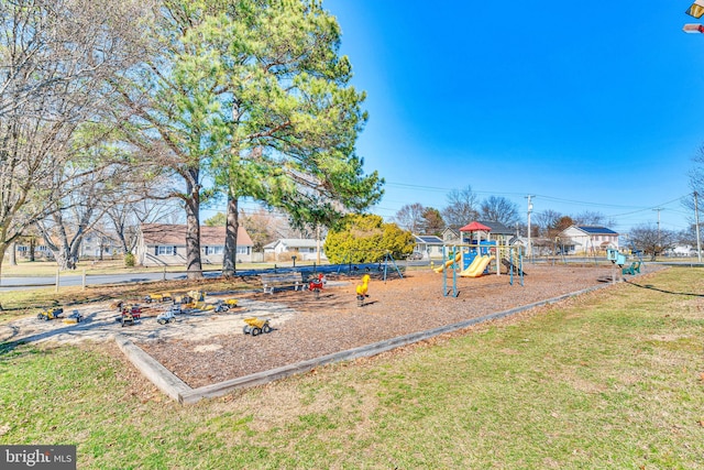 community playground with a yard