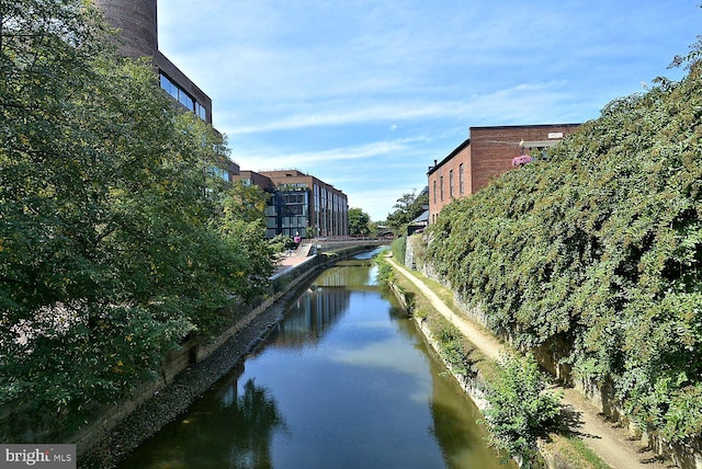 exterior space featuring a water view