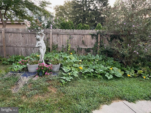 view of yard with fence