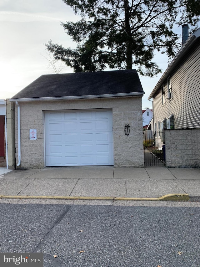 view of garage