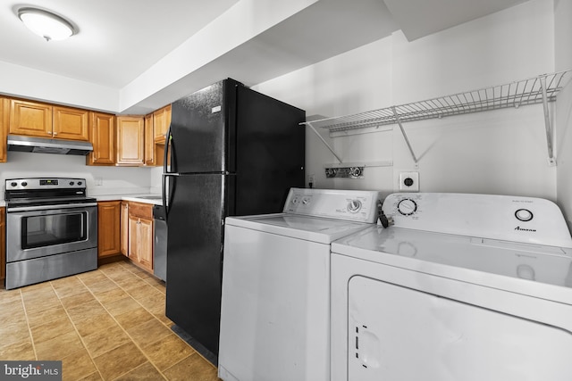 laundry room with laundry area and separate washer and dryer