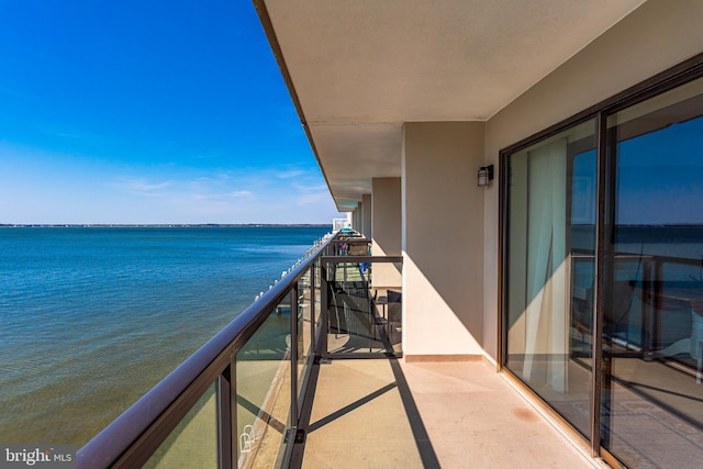 balcony with a water view