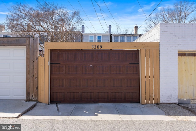 view of garage