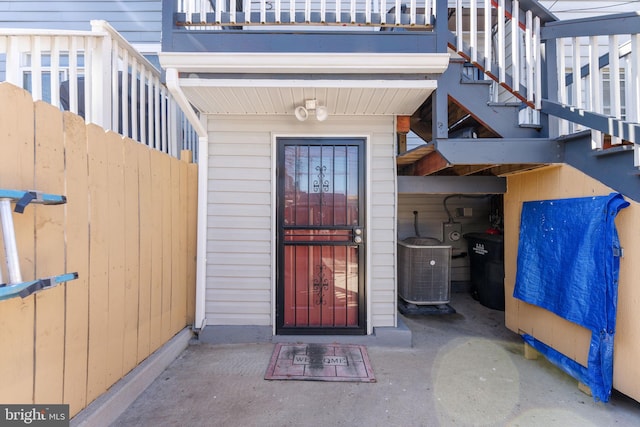 property entrance with central AC