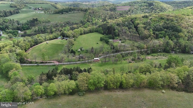 bird's eye view with a rural view