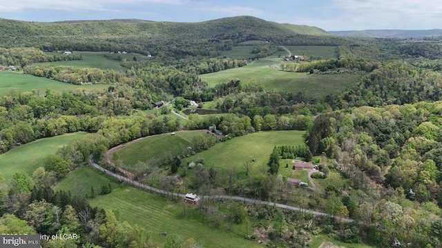 bird's eye view featuring a mountain view