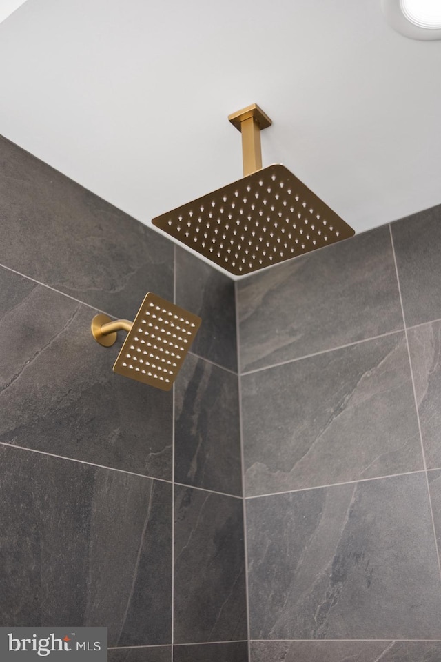 interior details with tiled shower