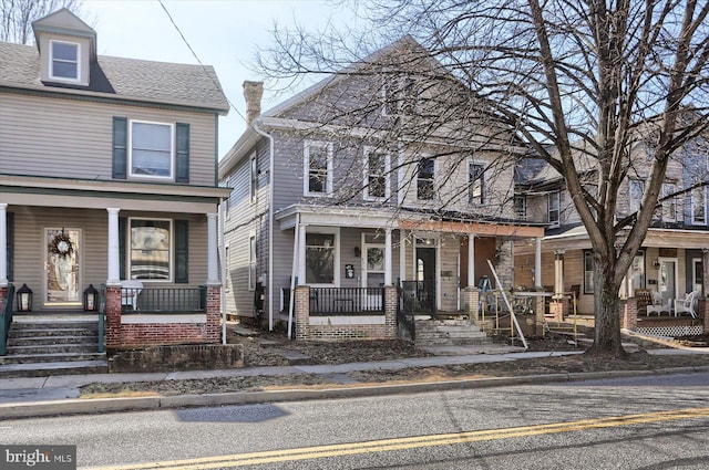 traditional style home with a porch