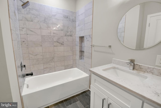 bathroom with vanity and shower / bathtub combination