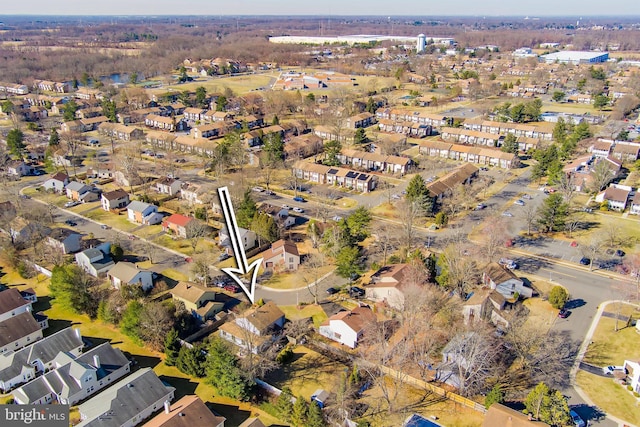 aerial view with a residential view