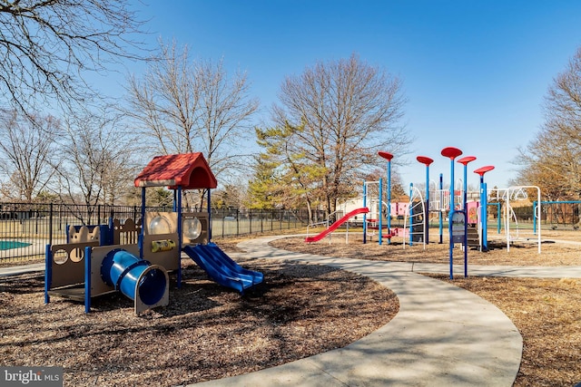 communal playground with fence