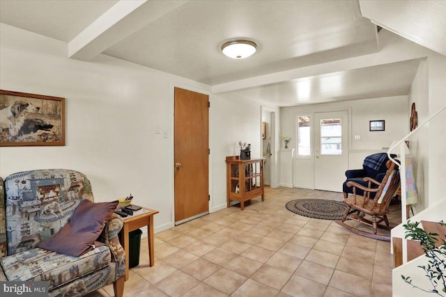 foyer with light tile patterned floors