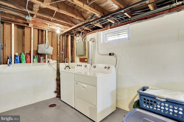 laundry area featuring washer and dryer and laundry area