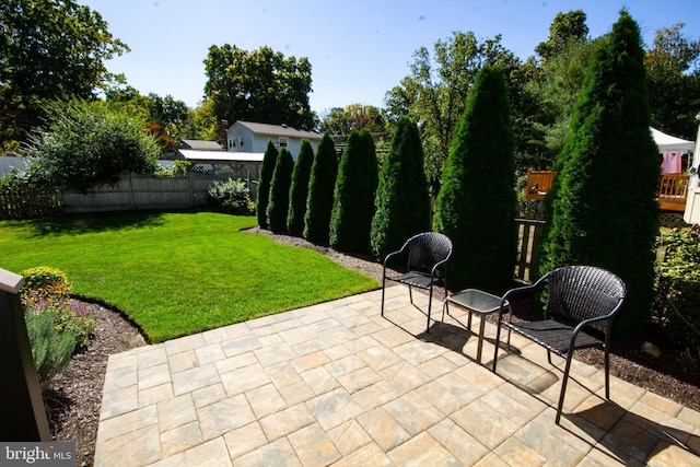 view of patio / terrace featuring fence private yard