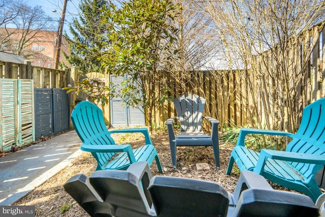 view of patio with a fenced backyard