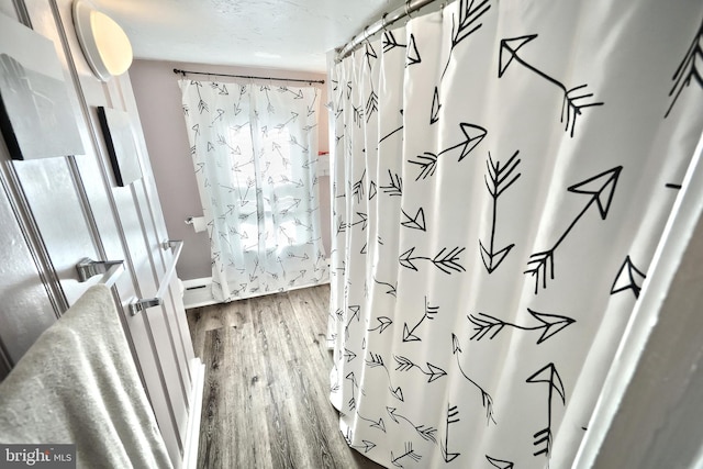 bathroom featuring wood finished floors