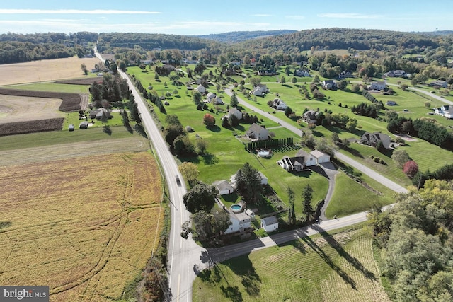 drone / aerial view featuring a rural view