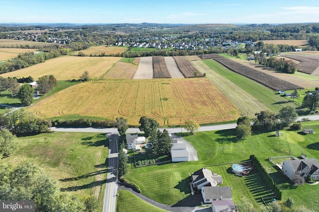 bird's eye view featuring a rural view