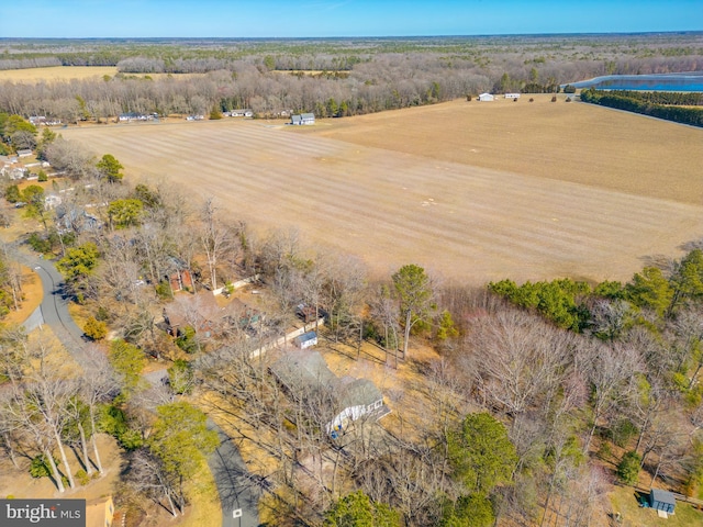 drone / aerial view featuring a rural view