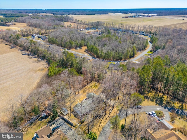 drone / aerial view with a rural view