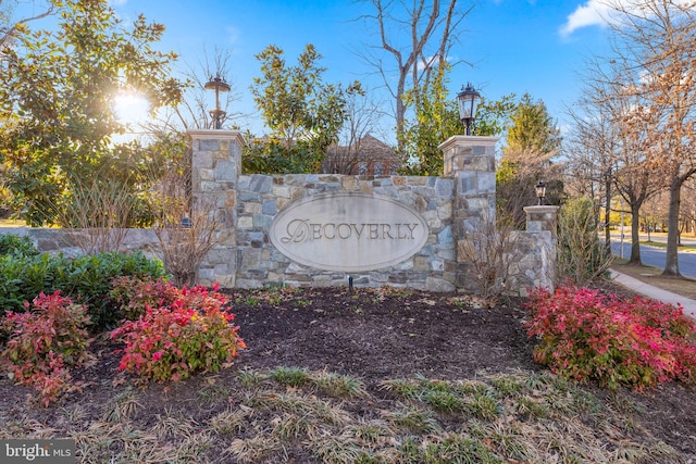 view of community sign