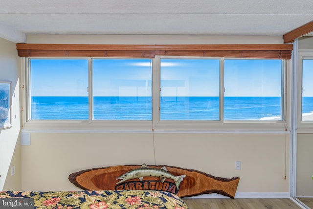 sunroom with a water view and plenty of natural light